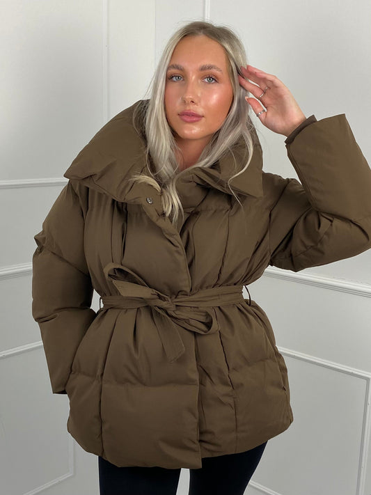 Mira Short Belted Puffer Jacket